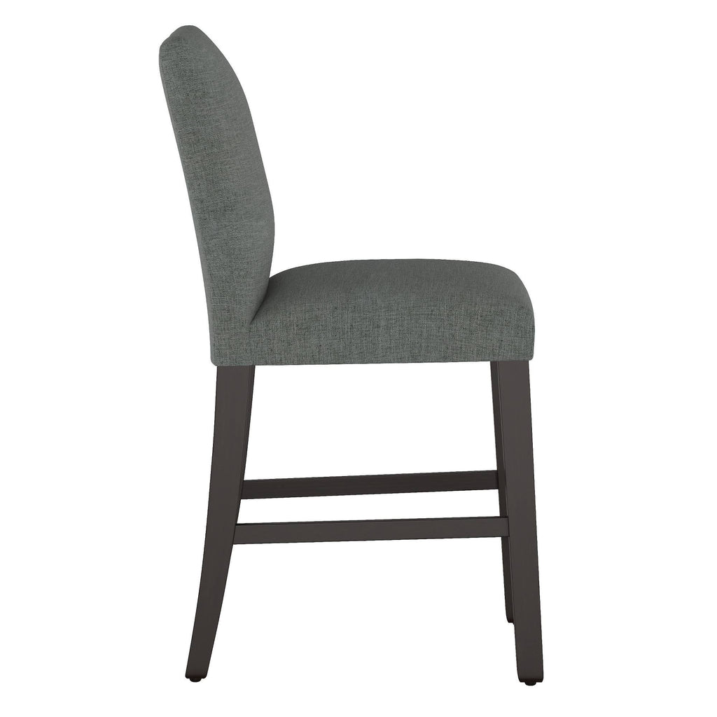 Modern Counter Height Barstool Charcoal Linen C4283