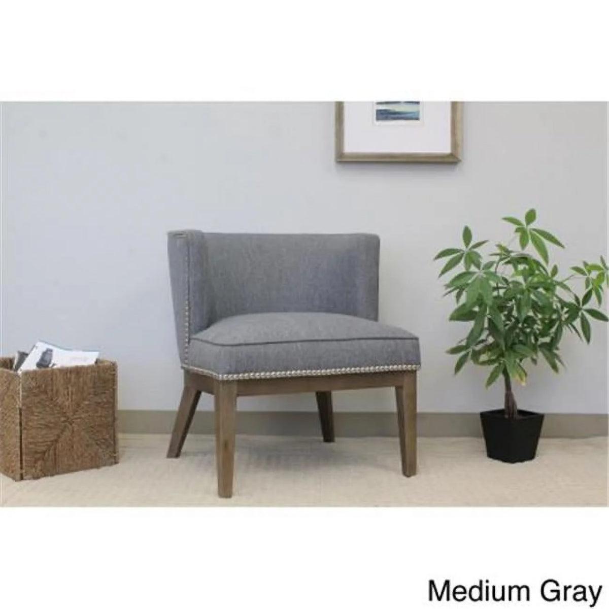 Medium Grey Linen Box Arm J442069