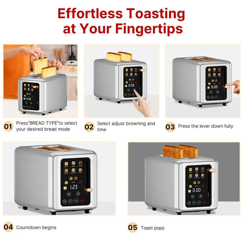 2 Slice Stainless Steel Toaster with Extra Wide Slots R939