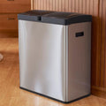Stainless Steel Touchless Trash Can with Dual Compartments, 30 Liter / 8 Gallon A9363