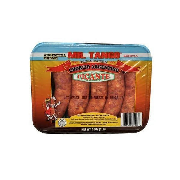 Spicy Cured Pork Sausage Chorizo Argentino Picante - 16 oz S431