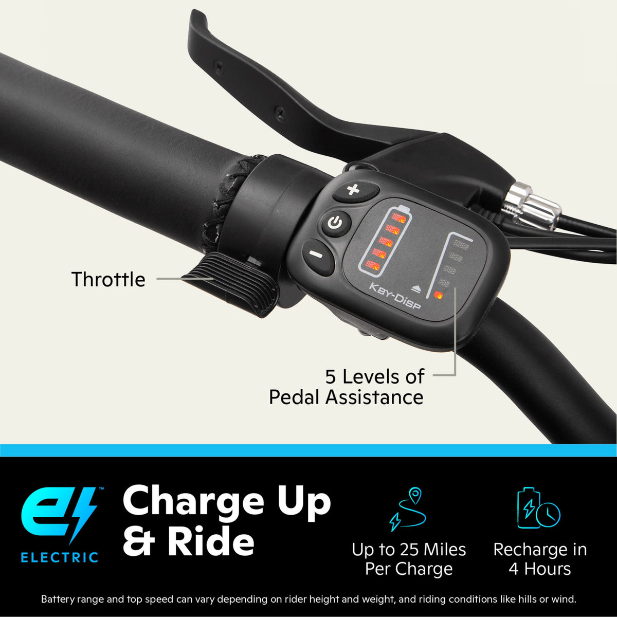 26 Low Step Cruiser Electric Bike 7 Speeds 250w Black U8036