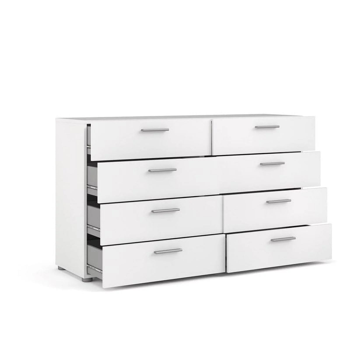 3 Piece Bedroom Set with Dresser and 2 Nightstands in White M8219