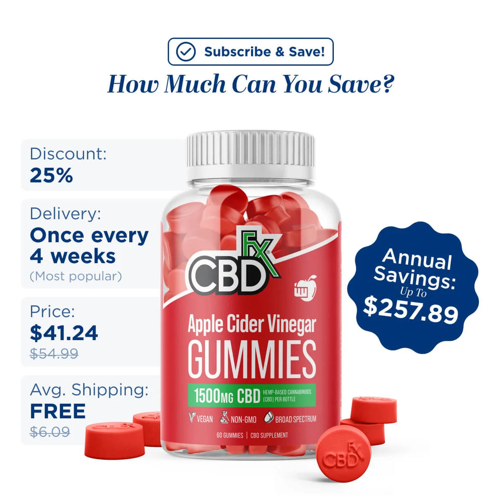 Apple Cider Vinegar CBD Gummies 1500mg U8674