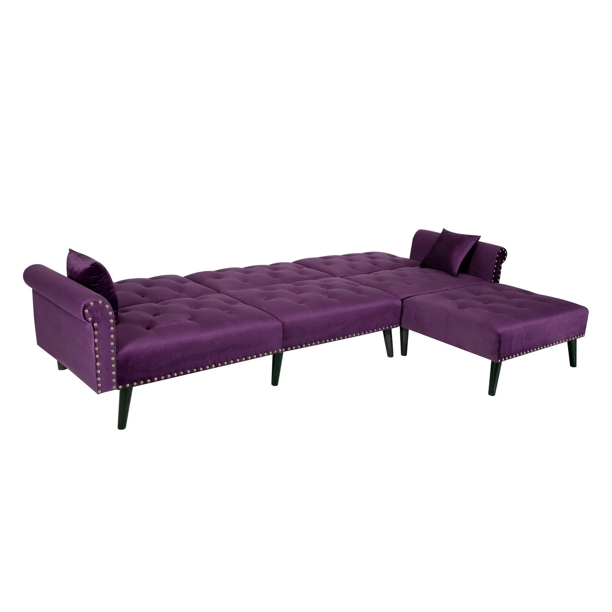 Purple Velvet Convertible Sofa Bed B1460