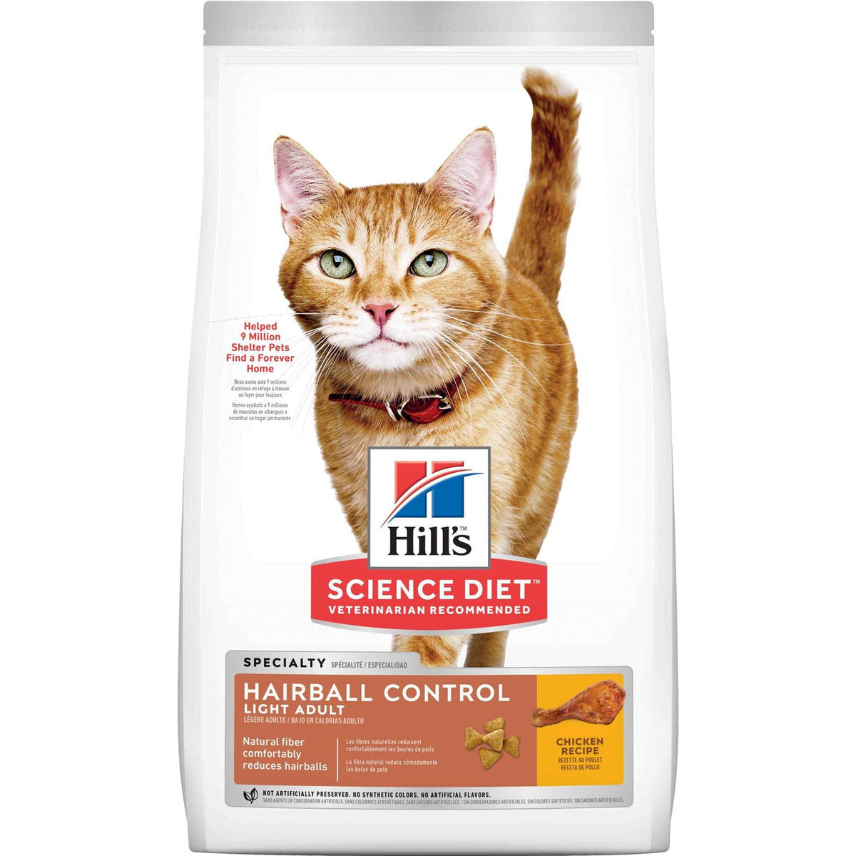 Adult Hairball Control Light Dry Cat Food B794374