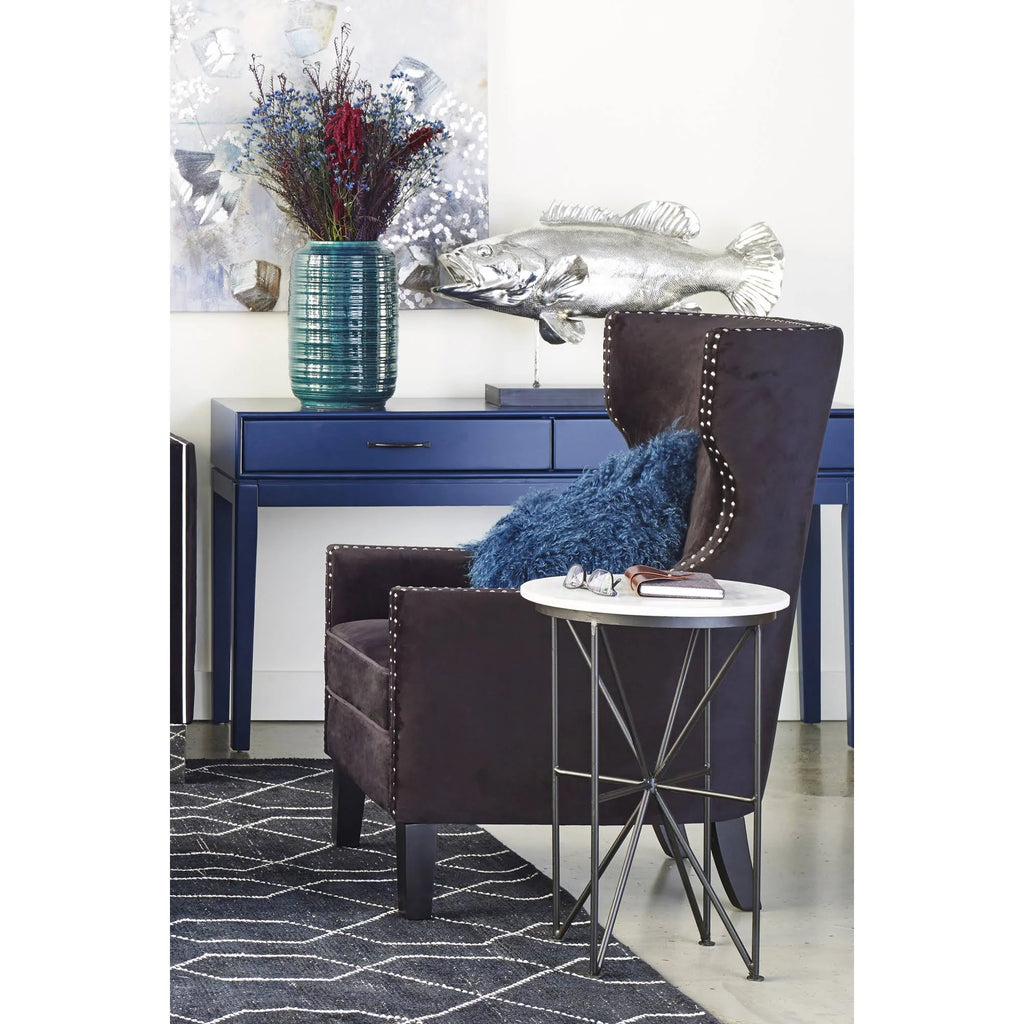 Black Velvet Arm Chair C63911
