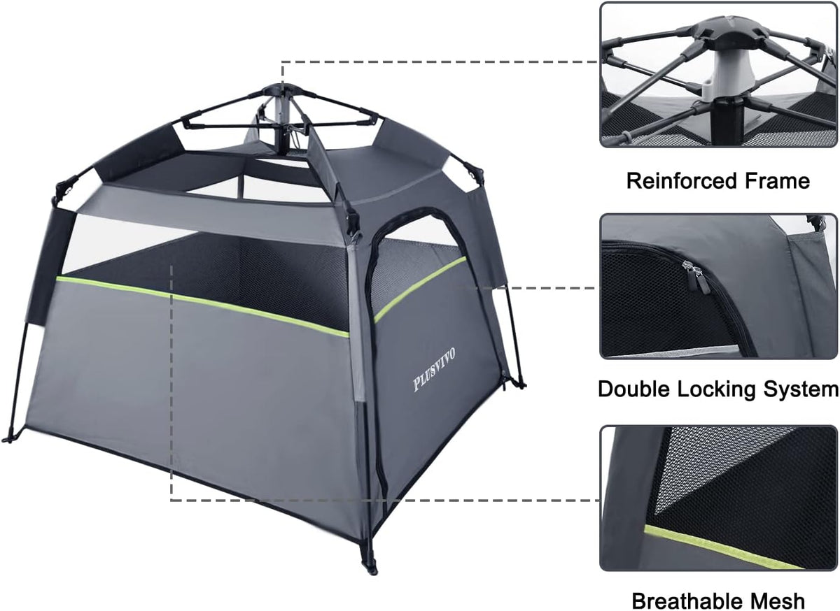 40" X 40" X 28" Foldable Mesh Dog Tent with Shoulder Bag E917