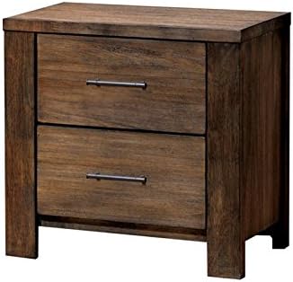 Antique Oak Solid Wood 2-Drawer Nightstand D98713