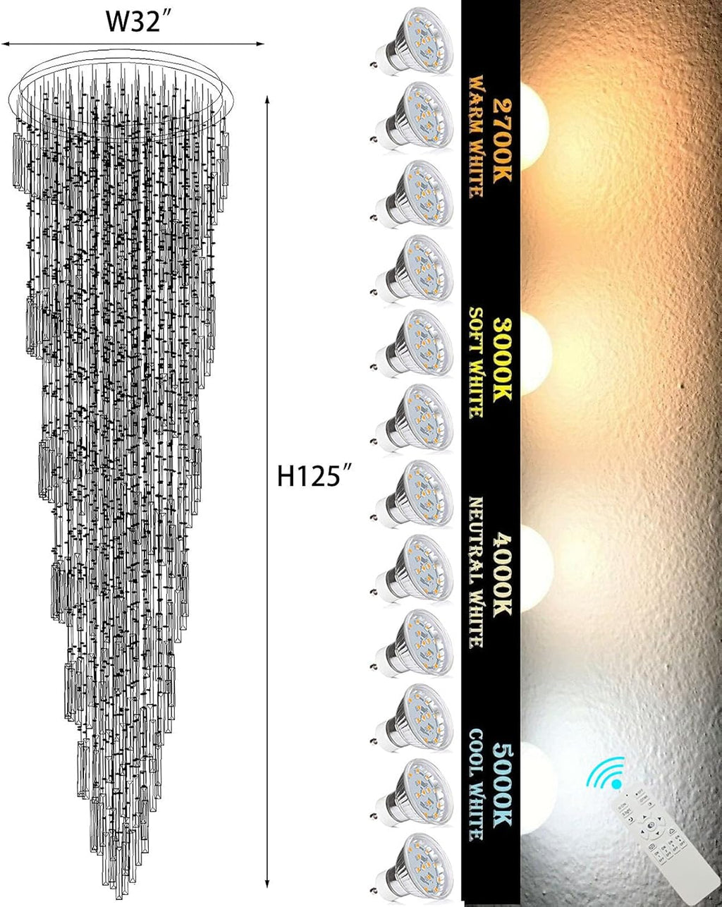 Crystal Chandelier for High Ceiling Z390242