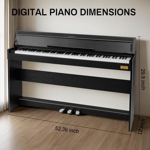88 Keys Weighted Hammer Action Digital Piano with Furniture Stand & 3-Pedal Unit V576