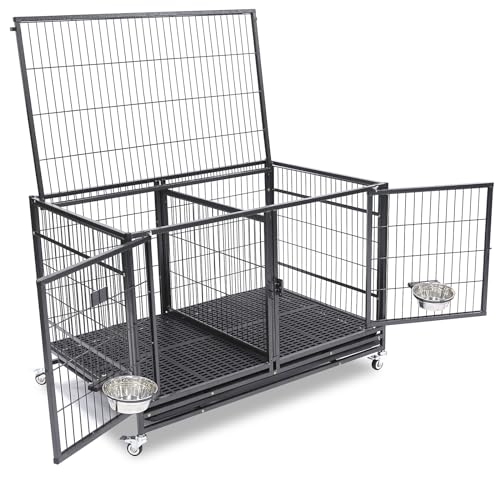 43 inch Heavy Duty Dog Crate with Detachable Divider Z1130