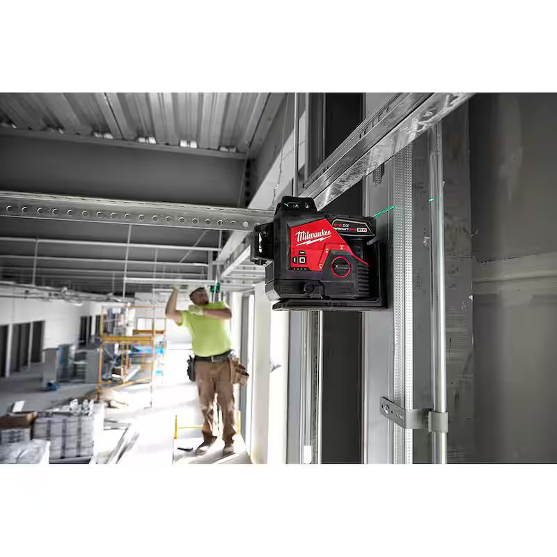 12-Volt Cordless Green 3-Plane Laser Level Kit O263556