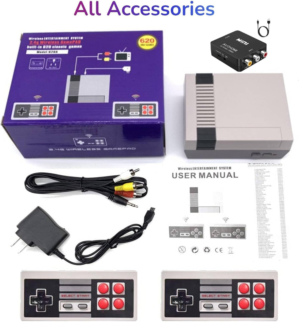 Classic Retro Games Console with Built in 620 Games and 2 Controllers T796614