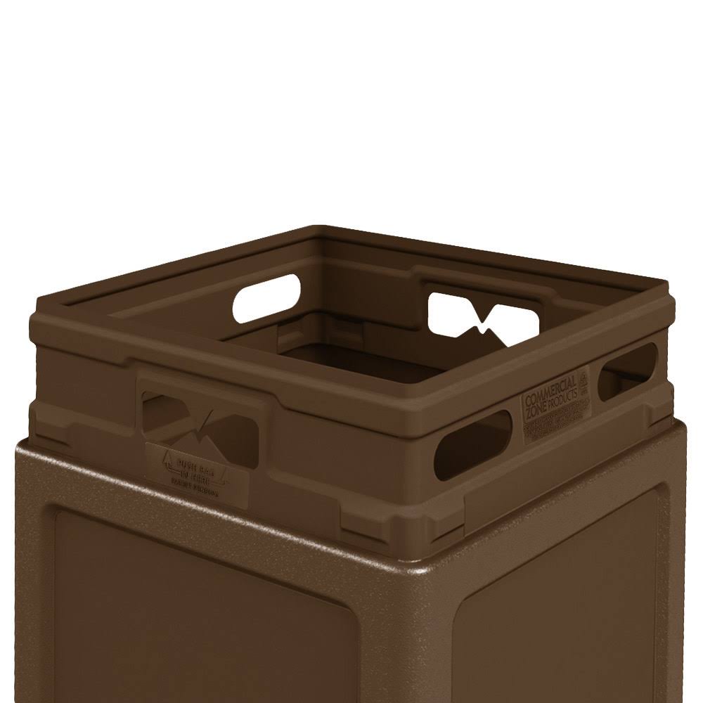 Brown 42 Gallon Square Waste Container with Dome Lid Q85255