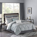 Blue 12 Piece Jacquard Comforter Set L91896