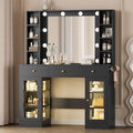 White Makeup Vanity Desk with Mirror and Lights I479