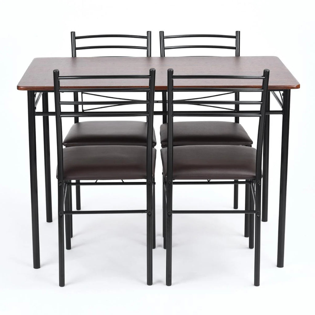 5pc Wood Metal Dining Set Table And 4 Chairs U240