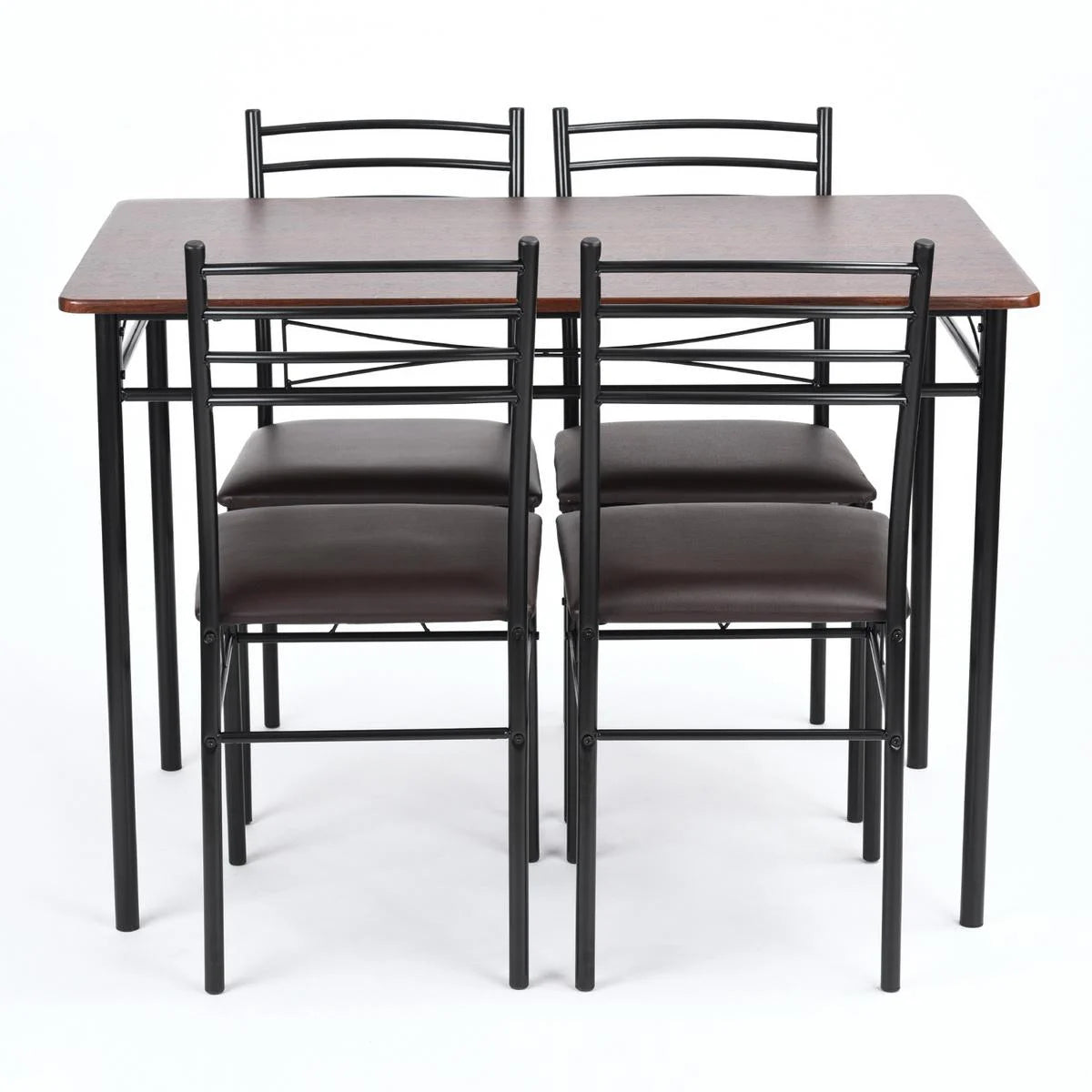 5pc Wood Metal Dining Set Table And 4 Chairs U240