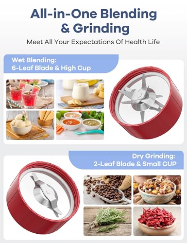 900W 15-Piece Personal Blender and Grinder Combo with 4 BPA-Free Portable Cup O988