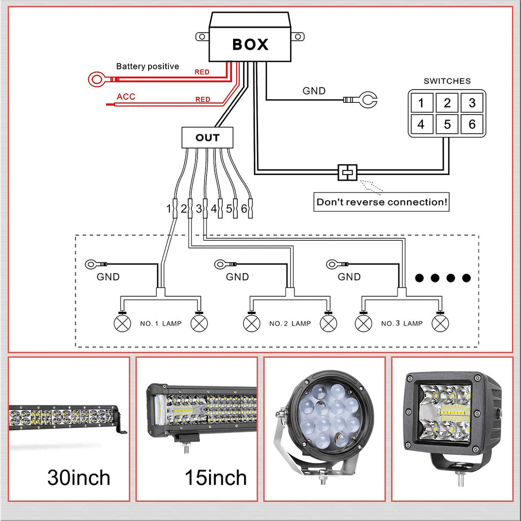 6 Gang LED Switch Panel with Relay System Circuit Control Box A420199
