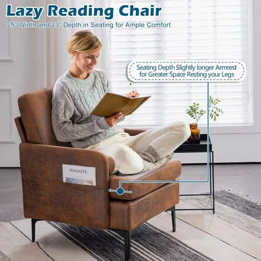 Grey Extra Wide Accent Chair with Side Pocket Q29911