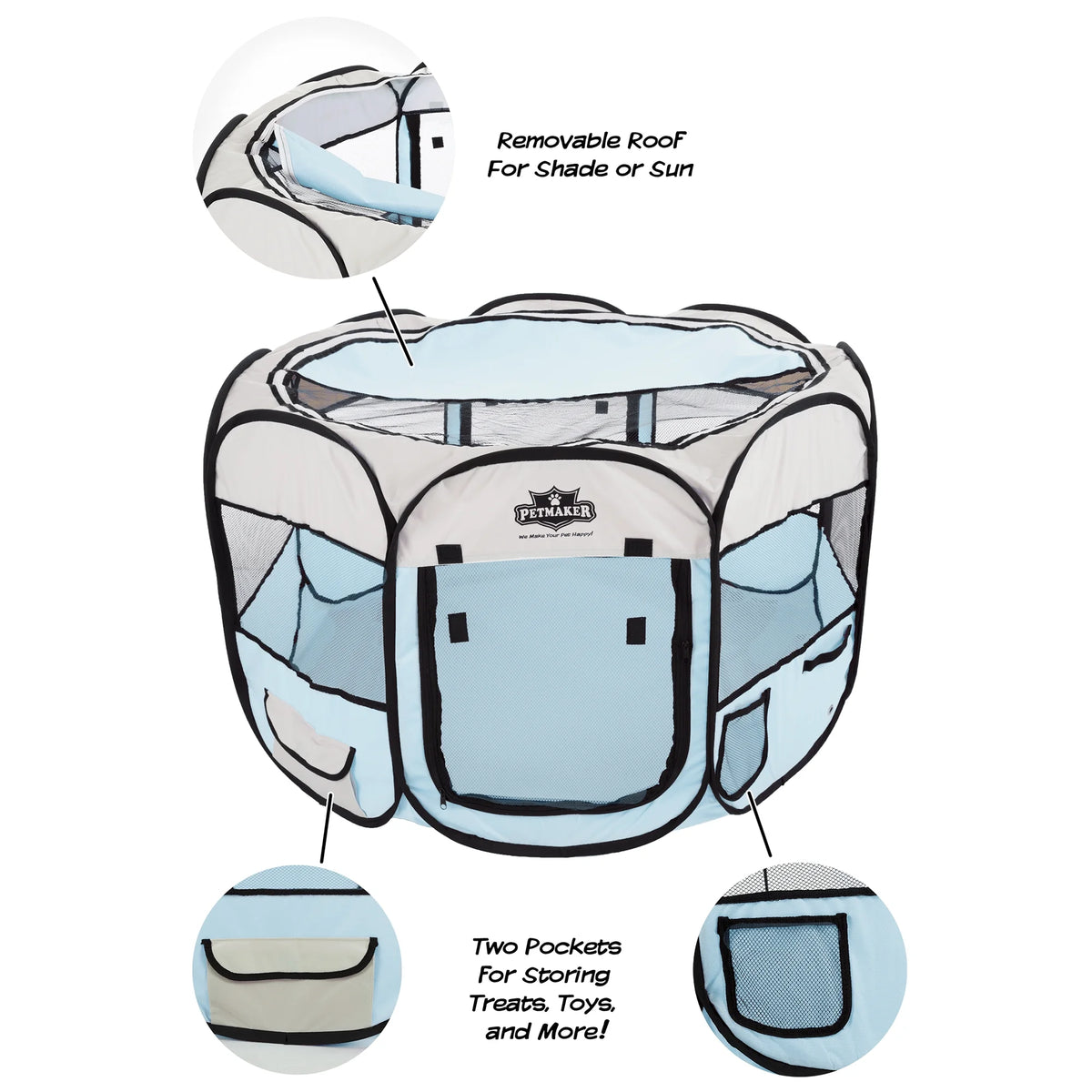 38-Inch Portable Pop-Up Dog Playpen with Carry Bag J678707