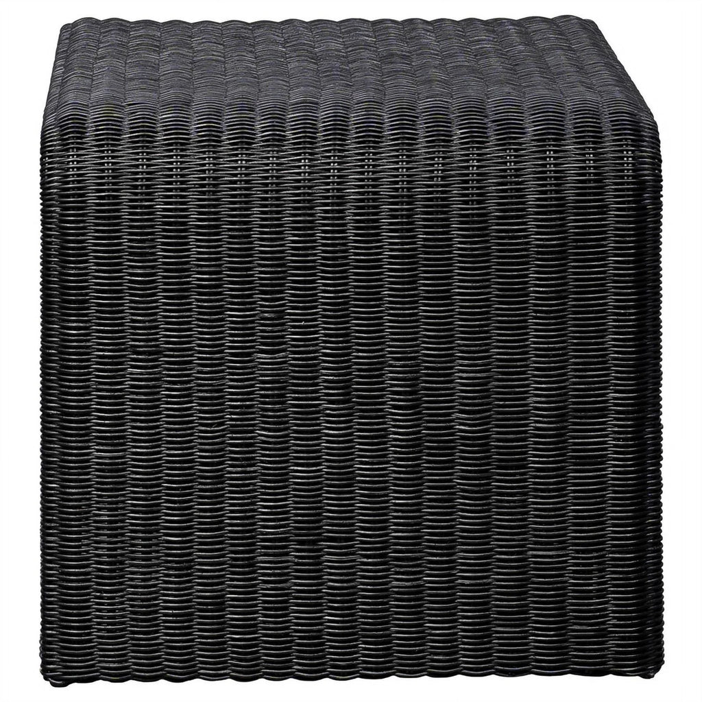 Black Woven Rattan Square End Table R65163