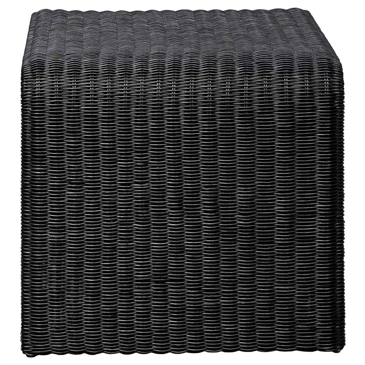 Black Woven Rattan Square End Table R65163