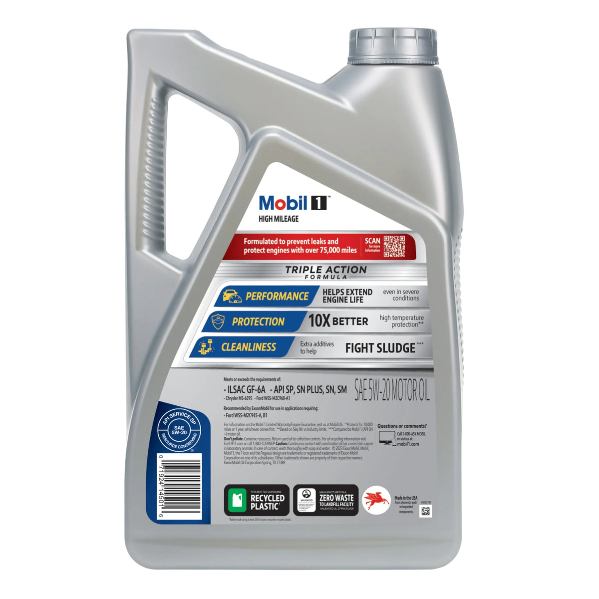High Mileage Full Synthetic 5W-20 Motor Oil 5 Quart S3606