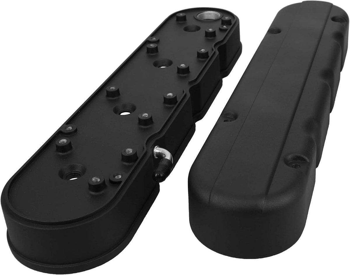 Black Aluminum Valve Covers with Coil Mounts for Chevy Small Block V8 S9291