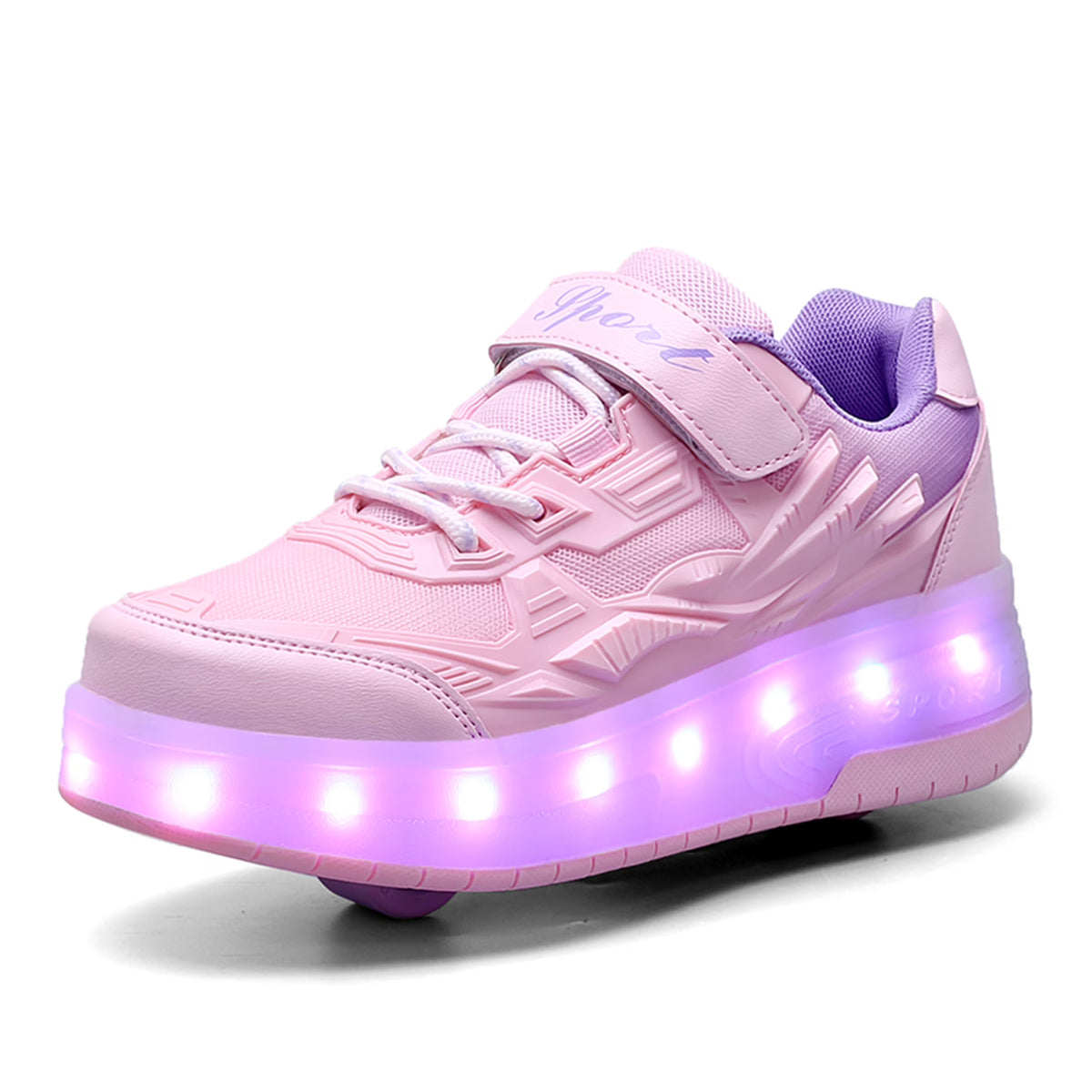Child Teen Roller Skates Double Wheel Shoes Light Up LED shoe 12.5 size P339