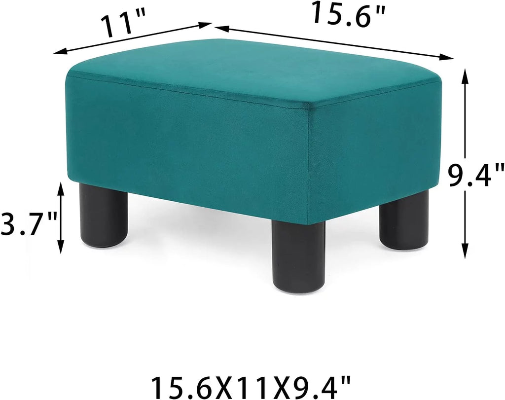 Malachite Blue Fabric Ottoman F44203
