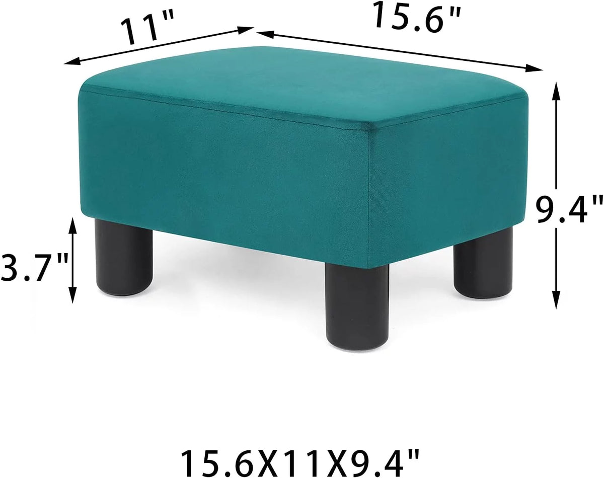 Malachite Blue Fabric Ottoman F44203