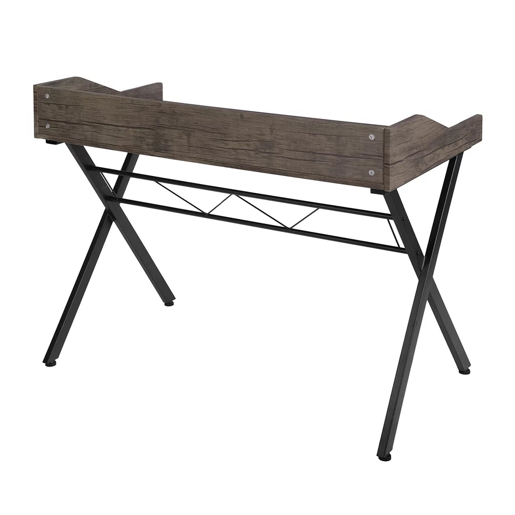 43.3 Inch Walnut Black Computer Desk with Storage W673