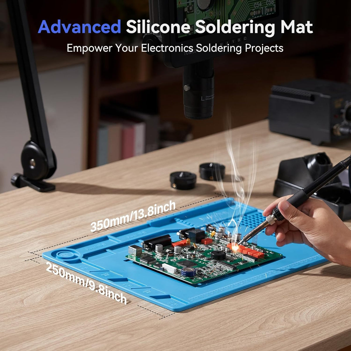 Flex Digital Soldering Microscope 2000x, 10.1" HDMI Microscope with 3 Lens, Ring Light, 64GB J662068