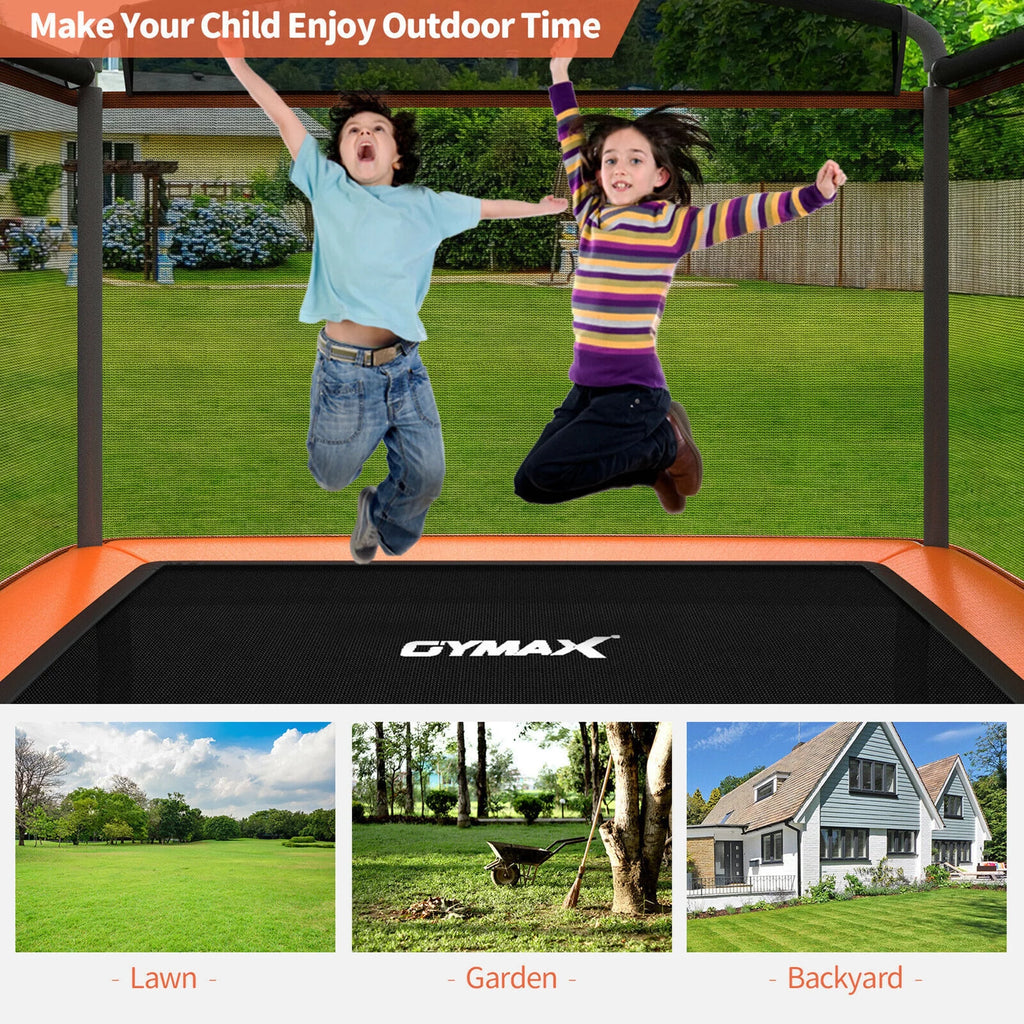 6FT Kids Trampoline with Swing Safety Enclosure Orange Q545