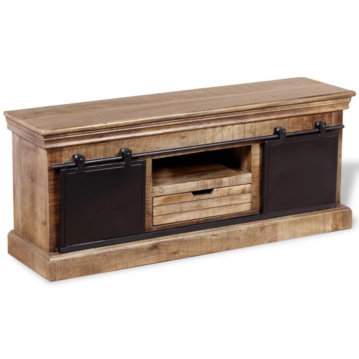 Mango Wood TV Cabinet with 2 Sliding Doors J332178