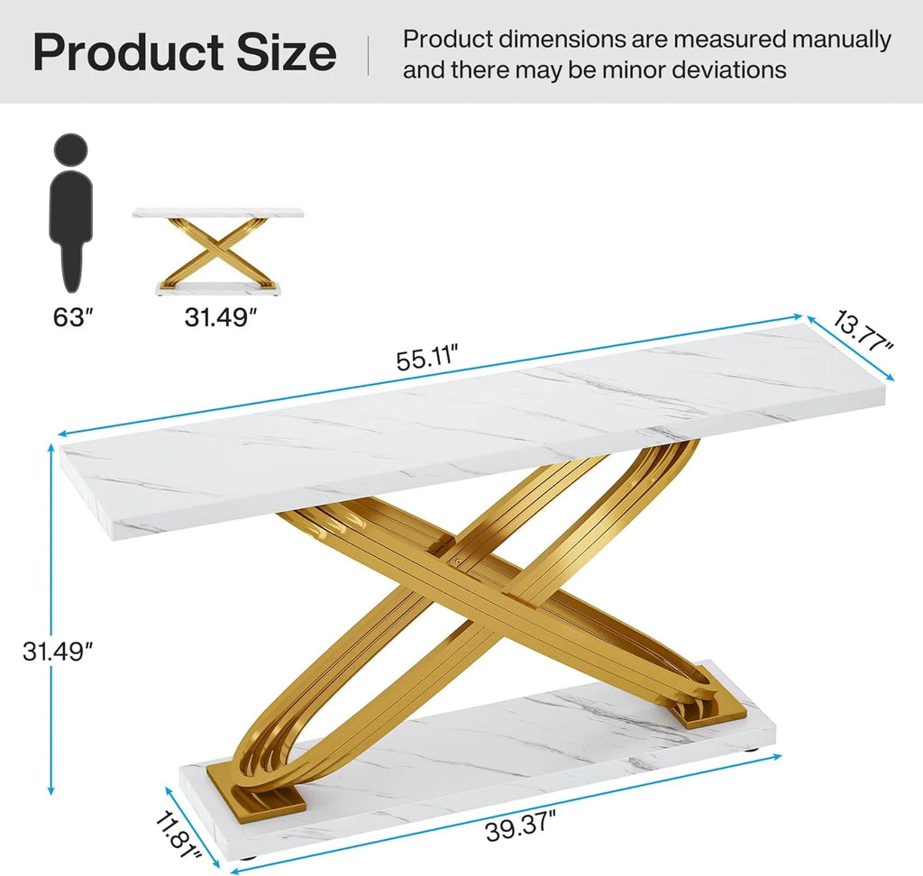 55" Faux Marble Console Table W867