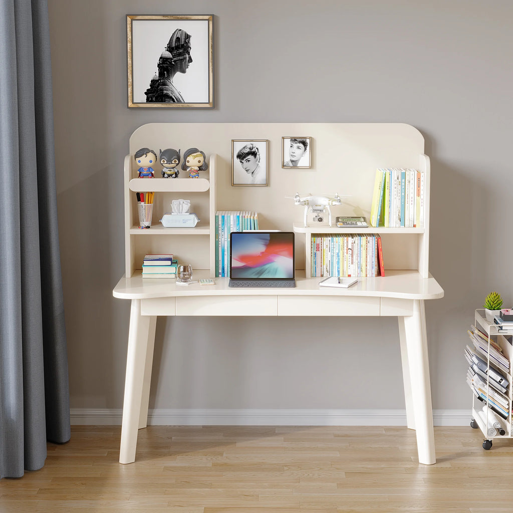 Kids Wooden Study Desk with Bookshelf and Two Drawers R4998