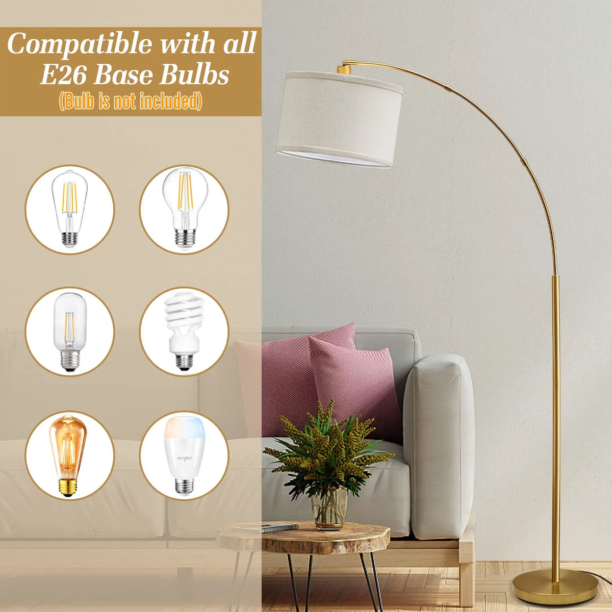 Arc Floor Lamp with Foot Switch V3363