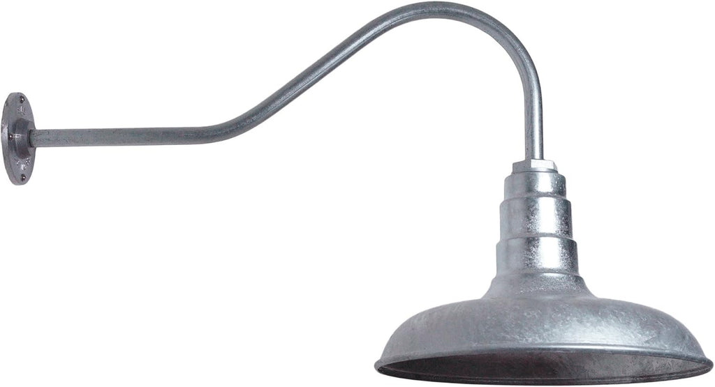 Gooseneck Barn Light with Steel Dome, 16 Gooseneck, White U579904