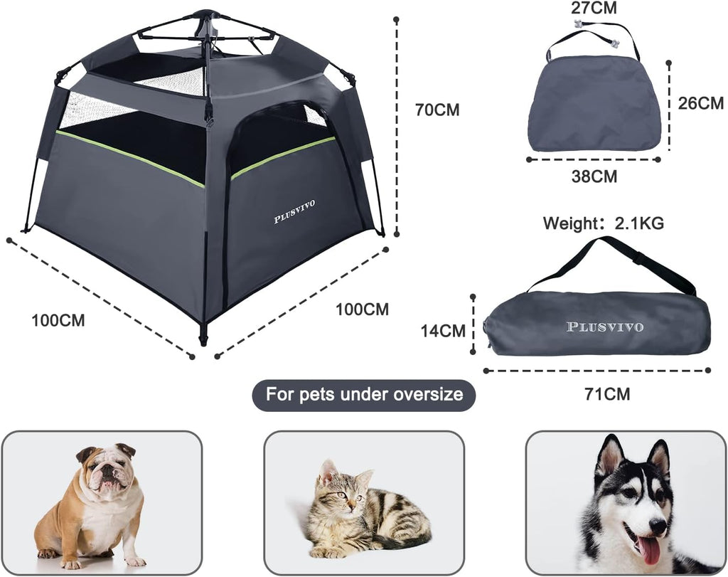 40" X 40" X 28" Foldable Mesh Dog Tent with Shoulder Bag E917