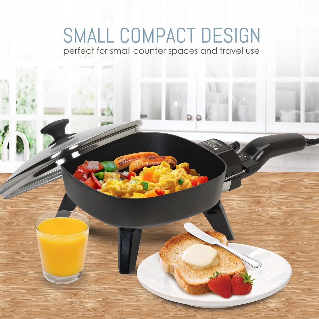 7" Electric Skillet with Glass Lid H634