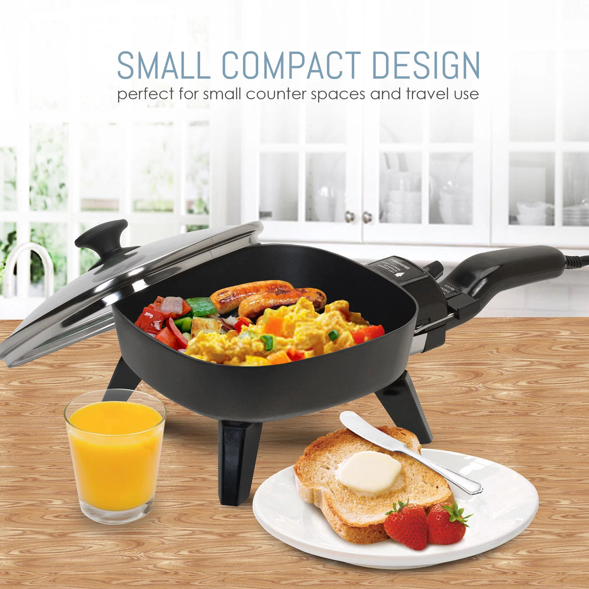 7" Electric Skillet with Glass Lid H634