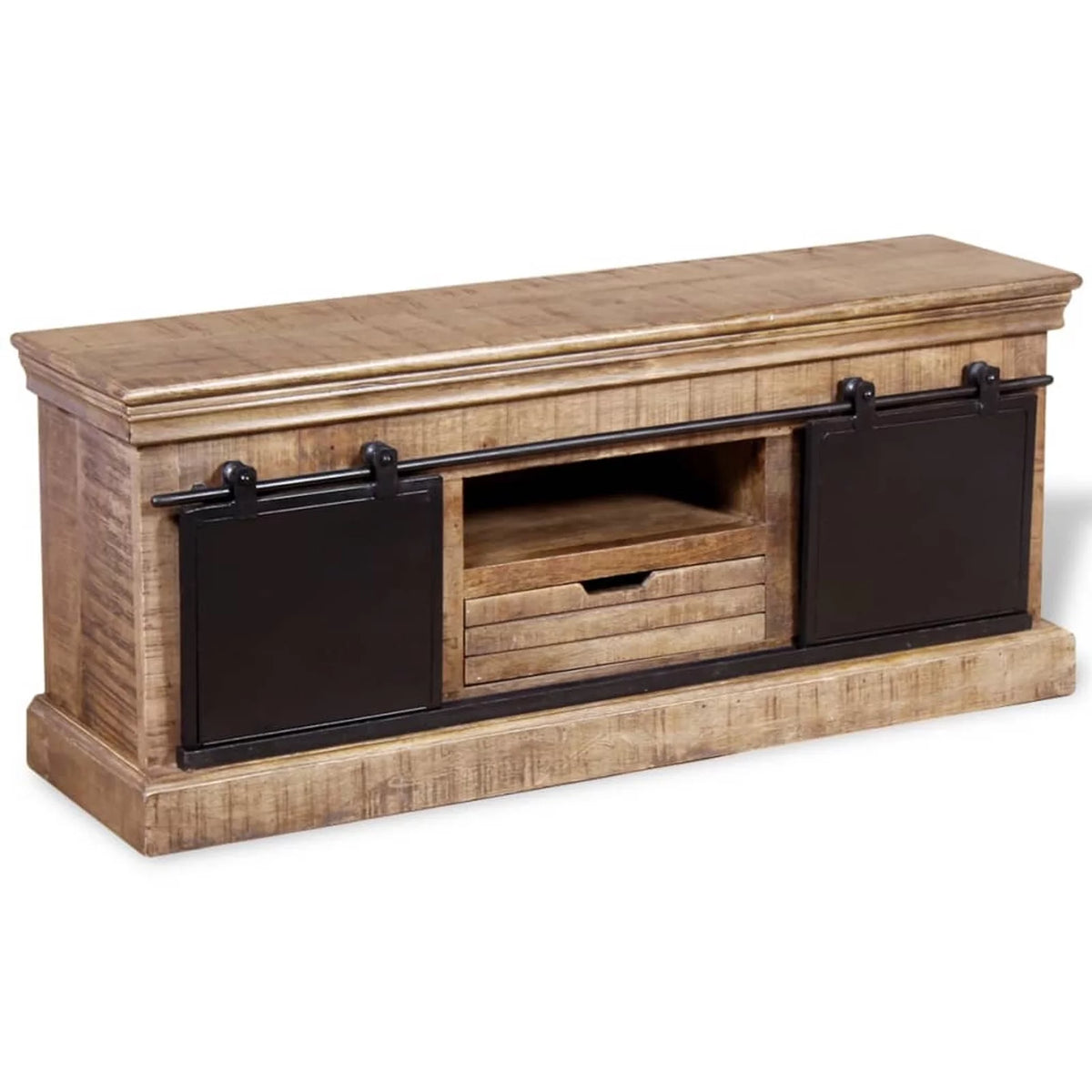 Mango Wood TV Cabinet with 2 Sliding Doors J332178