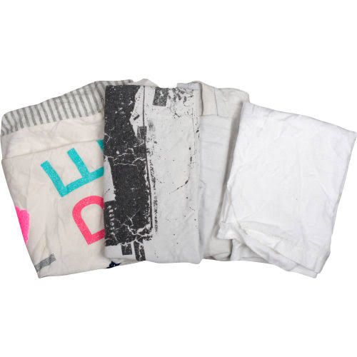 Recycled White Cut Rags, 25 lb. Box K927412