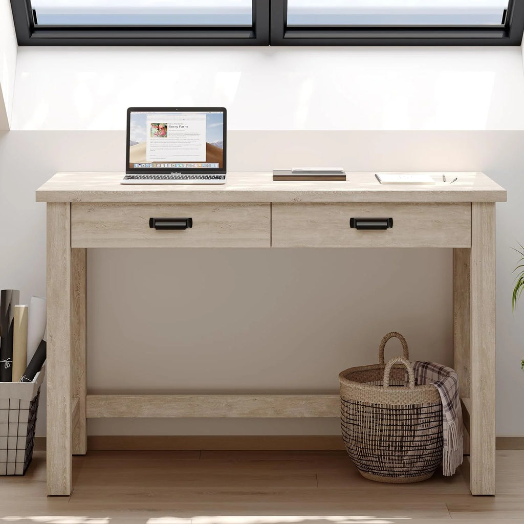 Wooden Writing Desk with Two Drawers 47 Inch E52159