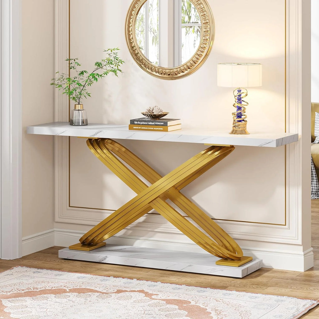 55" Faux Marble Console Table W867
