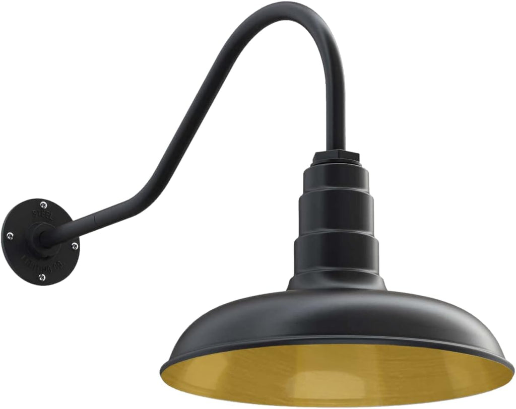 Gooseneck Barn Light with Steel Dome, 16 Gooseneck, White U579904